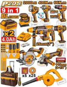 Kit combiné industriel sans fil 9 pièces